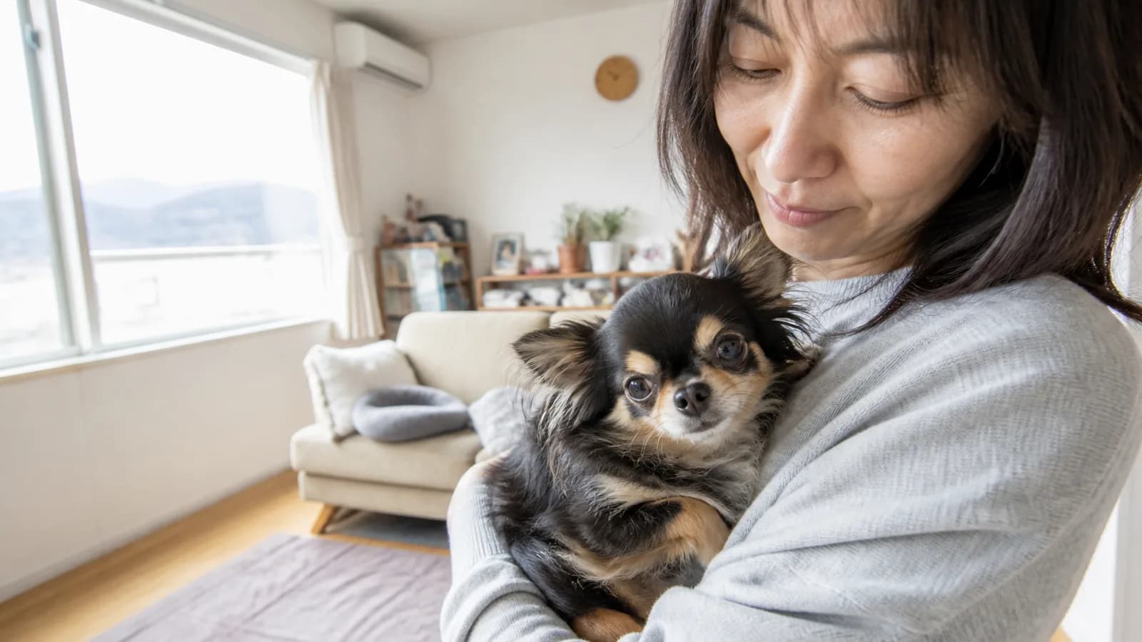 チワワと暮らす家族。頭の形や関節など、知っておきたい健康の話