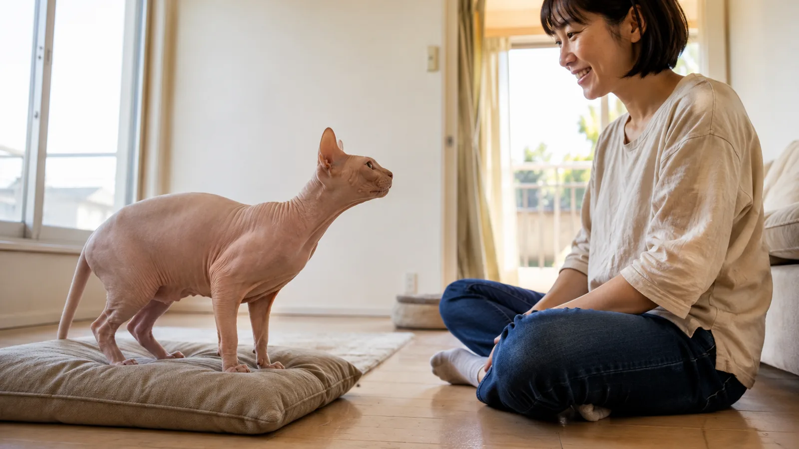 スフィンクスの性格と特徴。毛がないように見えて実はうぶ毛がある、その中身について家系図で記録する