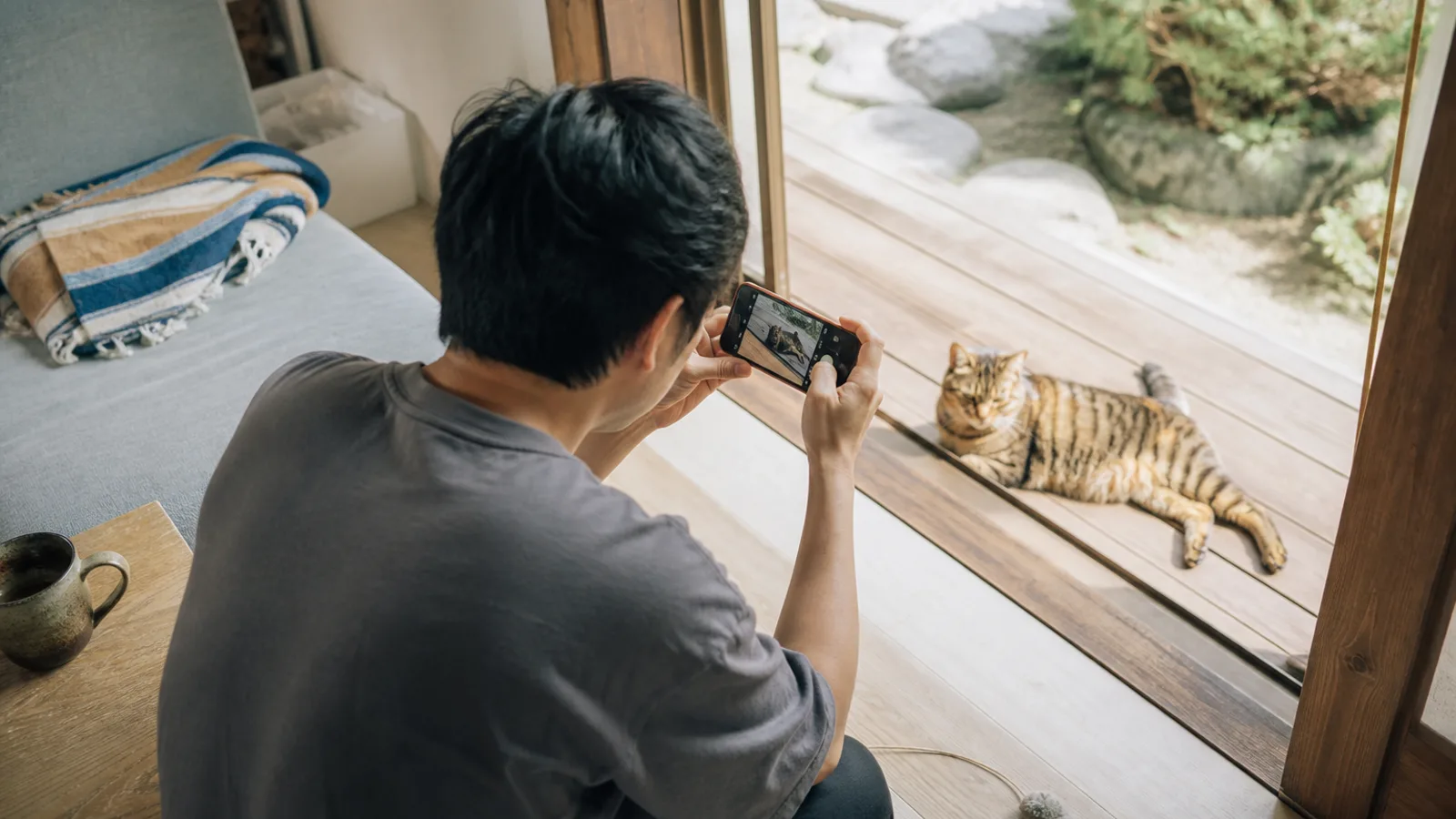 雑種猫と暮らす飼い主。柄や毛色にはそれぞれ遺伝の由来がある